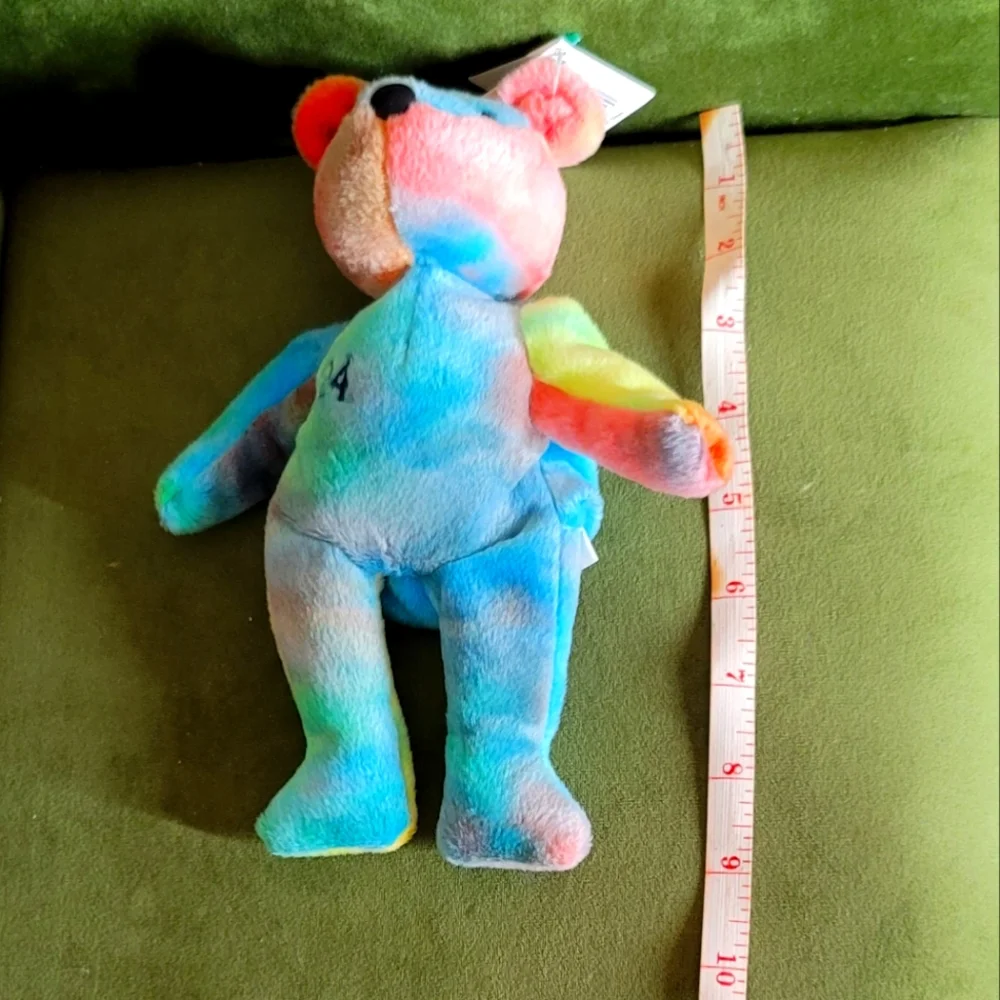 Bamm Beanos Vtg Collectible Ken Griffey Jr. Rainbow Tie Dye Bear #24 1998 9" NW - Picture 8 of 9